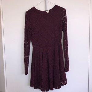 GARAGE LACE BURGUNDY DRESS
